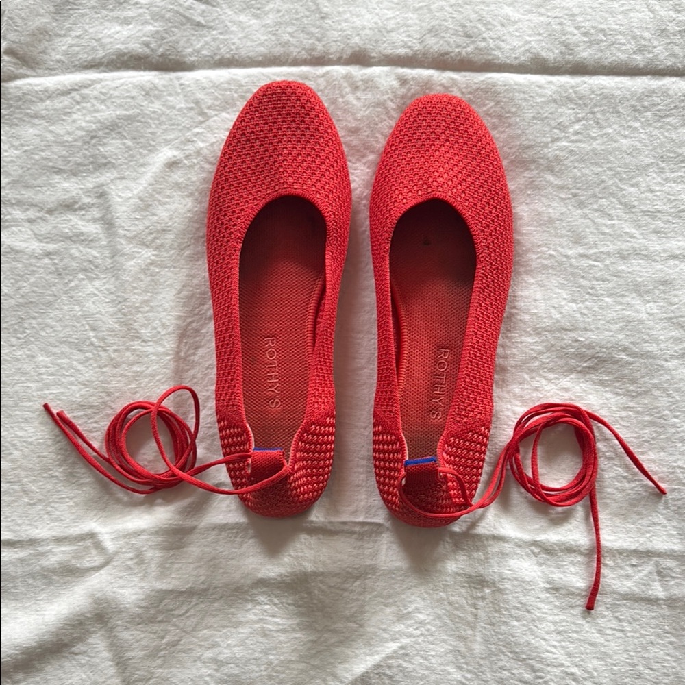 Rothy's The Square Wrap Red Flats